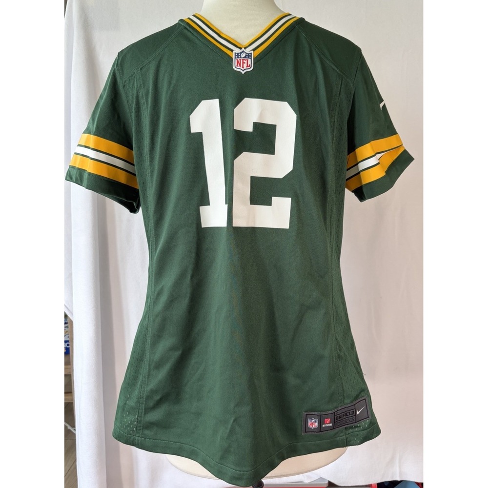Nike NFL Green Bay Packers Aaron Rodgers #12 Women's L Jersey Green Yellow